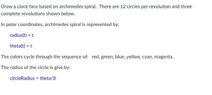 Archimedes clockface in Matlab Draw a clock face based on archimedes spiral.