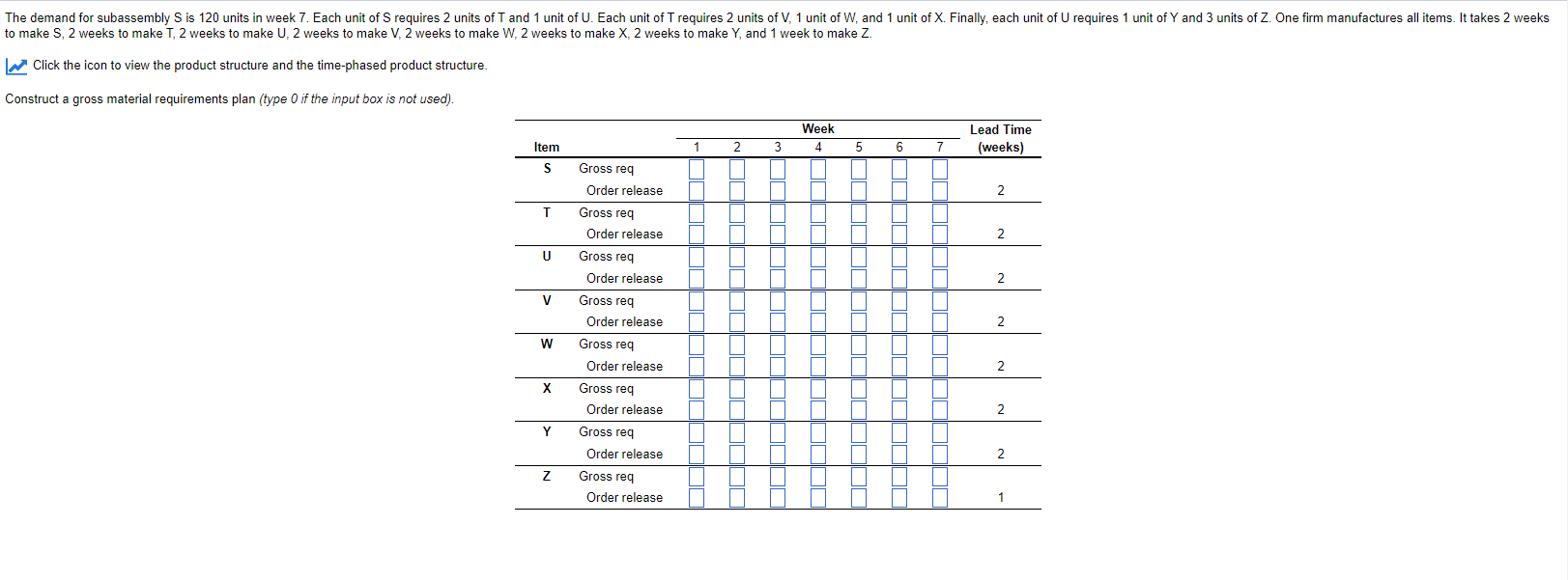  make S, 2 weeks to make T, 2 weeks to make