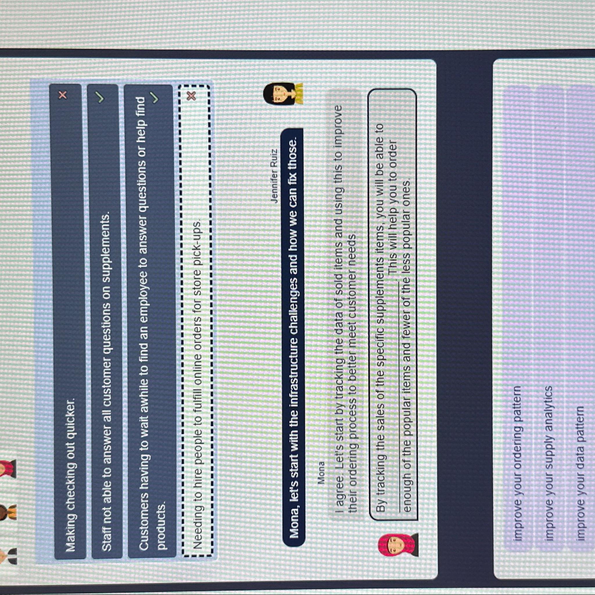  Making checking out quicker. Staff not able to answer all customer