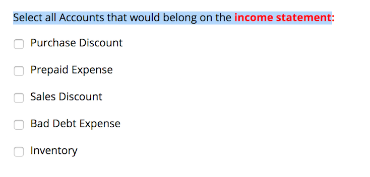 for Doubtful Accounts B. Retained Earnings A. Prepaid Rent A. Interest Expense