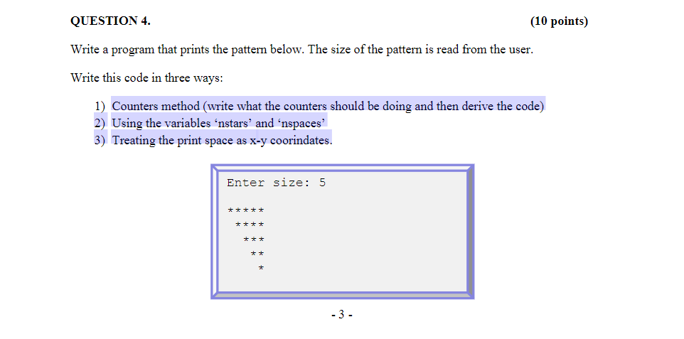 This is C and please use loops only we have not learned