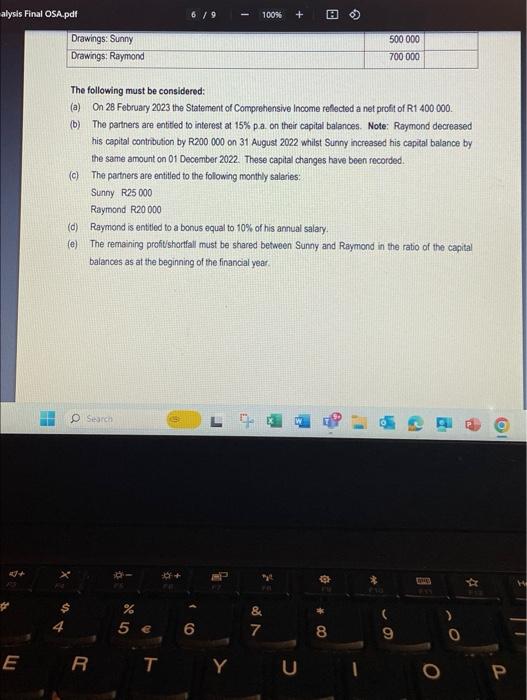 Chenges in Equity of Sunray Traders tar the year ended 25 Febnacy