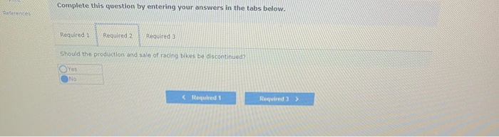 a racing bike. Data on sales and expenses for the past quarter