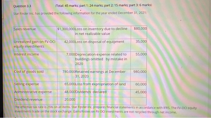  Question 3.3 (Total: 45 marks: part 1:24 marks; part 2: 15