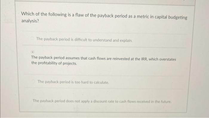 ranking of projects is only necessary on mutually exclusive projects. always result