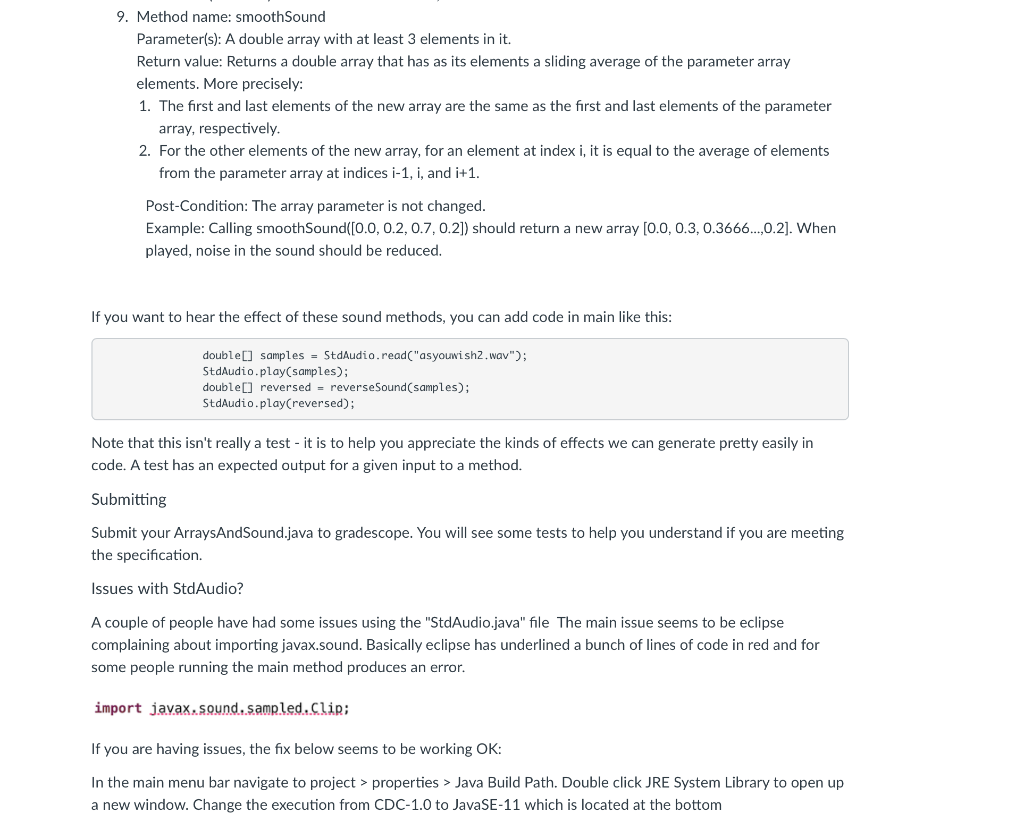 class StdAudio { public static final int SAMPLE_RATE = 11025;//44100; private static