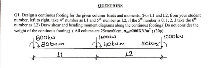 foundation L1= 8 , L2 = 5 l1=8 ,, L2= 5 QUESTIONS