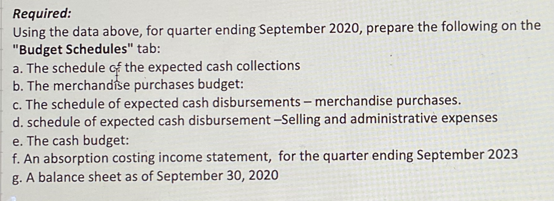 the completed excel file to this page. The company plans for each