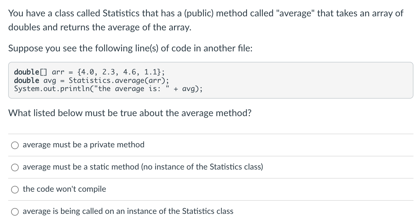 Testclass.java Select all constructs that can have a visibility modifier in java