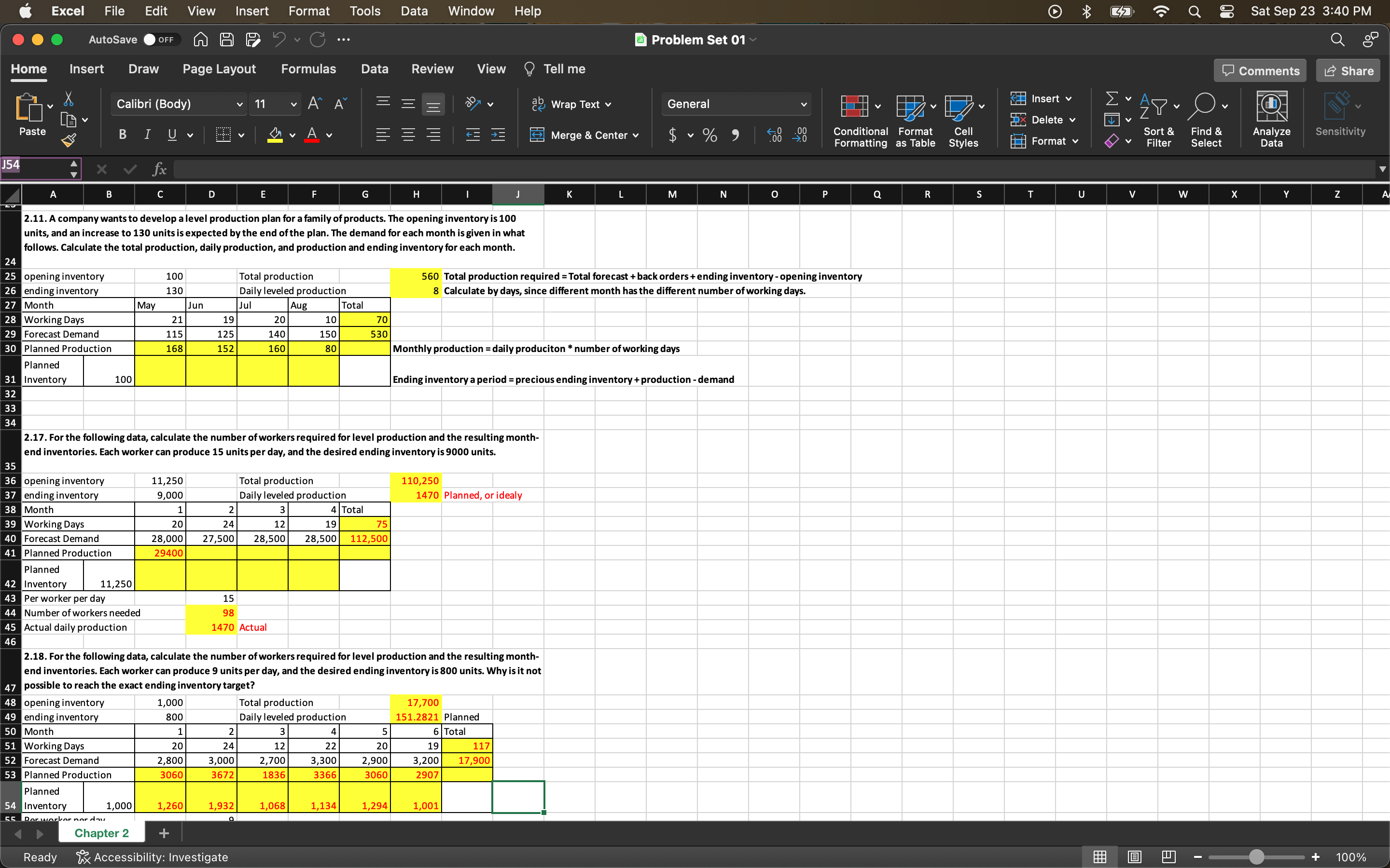 Sales are forecast as shown in the following. Calculate the expected period-end
