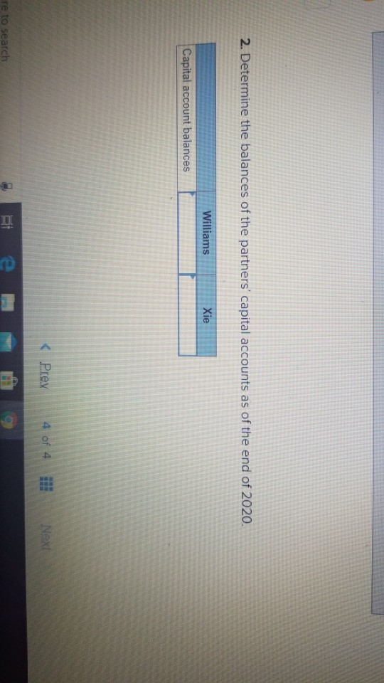 partners agreed to share profit or loss as follows: Williams is to