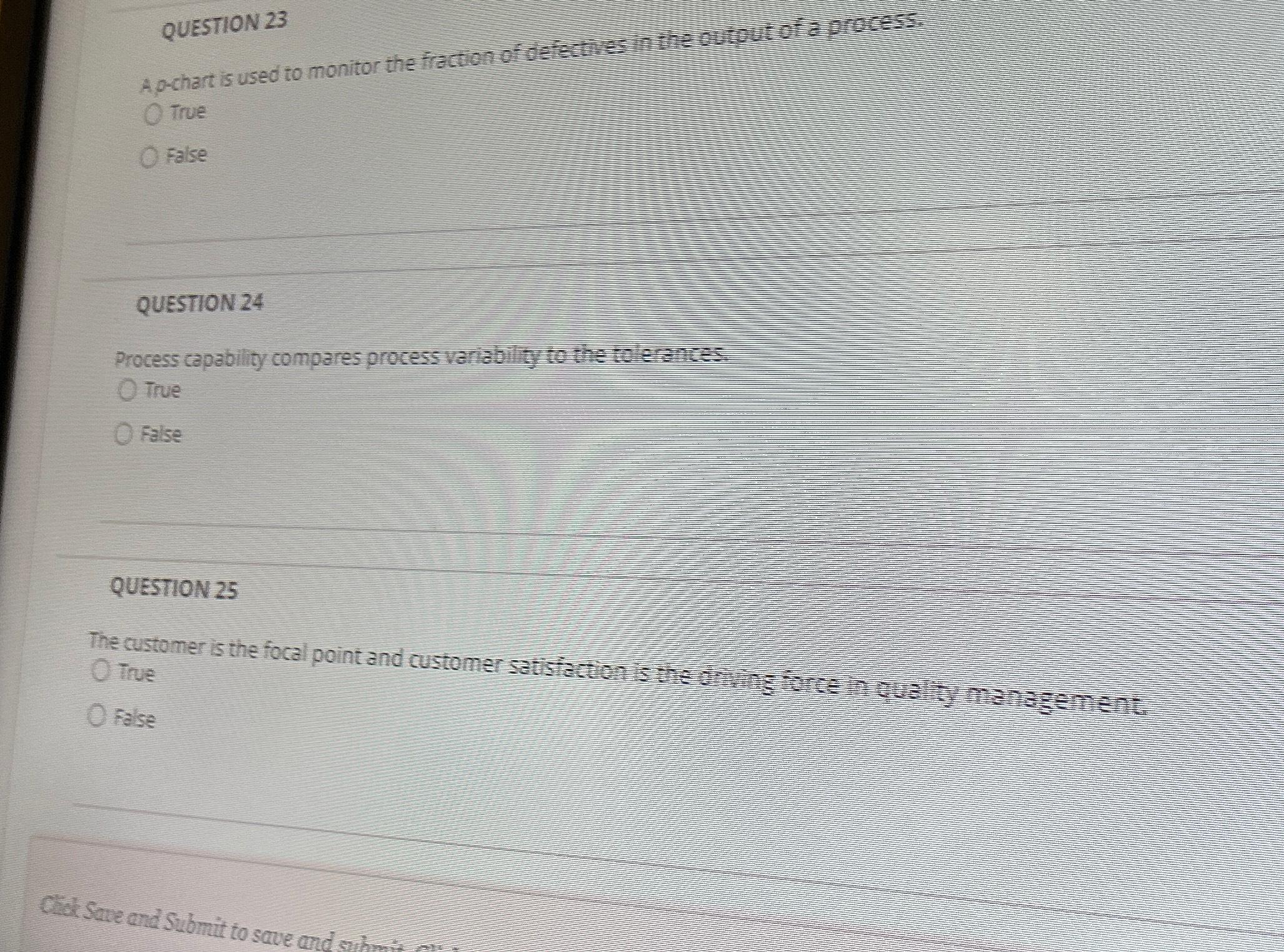  QUESTION 23 A o-chart is used to monitor the fraction of
