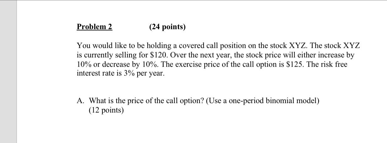 of the covered call portfolio? What will be the payoff and profit