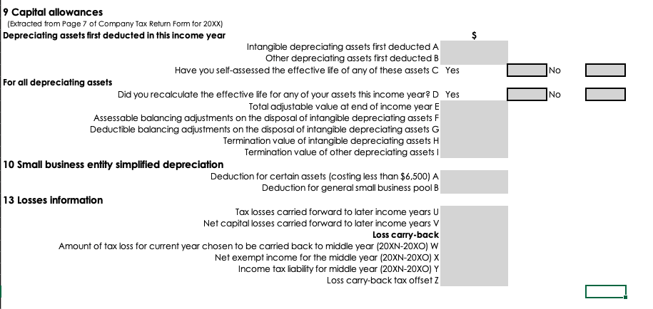 adjustable values are: Asset Effective Live Opening adjustable value Plant and Machinery