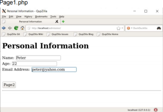 Please fix the code below: 1. index.php 2. Page1.php Personal Information Personal