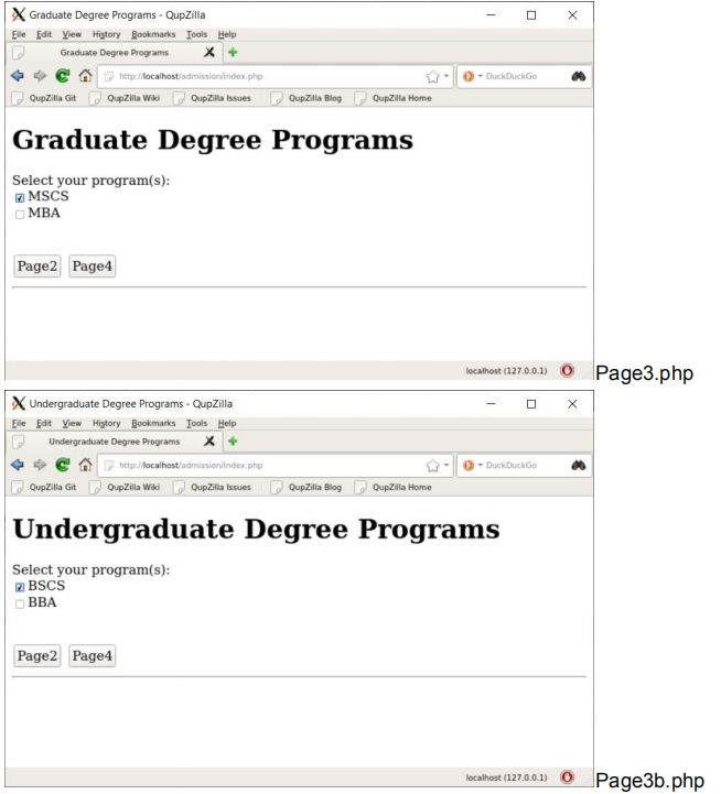 Page1.php X Personal Information - QupZilla Elle Edit View History Bookmarks Tools