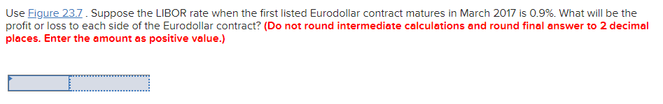 Use Figure 23.7. Suppose the LIBOR rate when the first listed