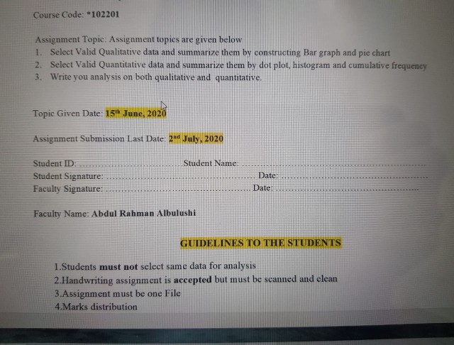  Course Code: "102201 Assignment Topic: Assignment topics are given below 1.