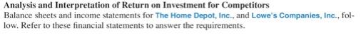 Compute the return on equity (ROE), return on assets (ROA), and