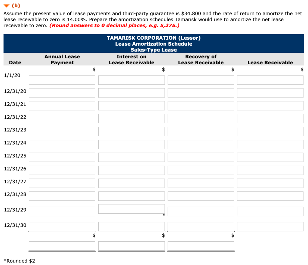 21-25 a-d (Part Level Submission) Tamarisk Corporation leases a building to Carla