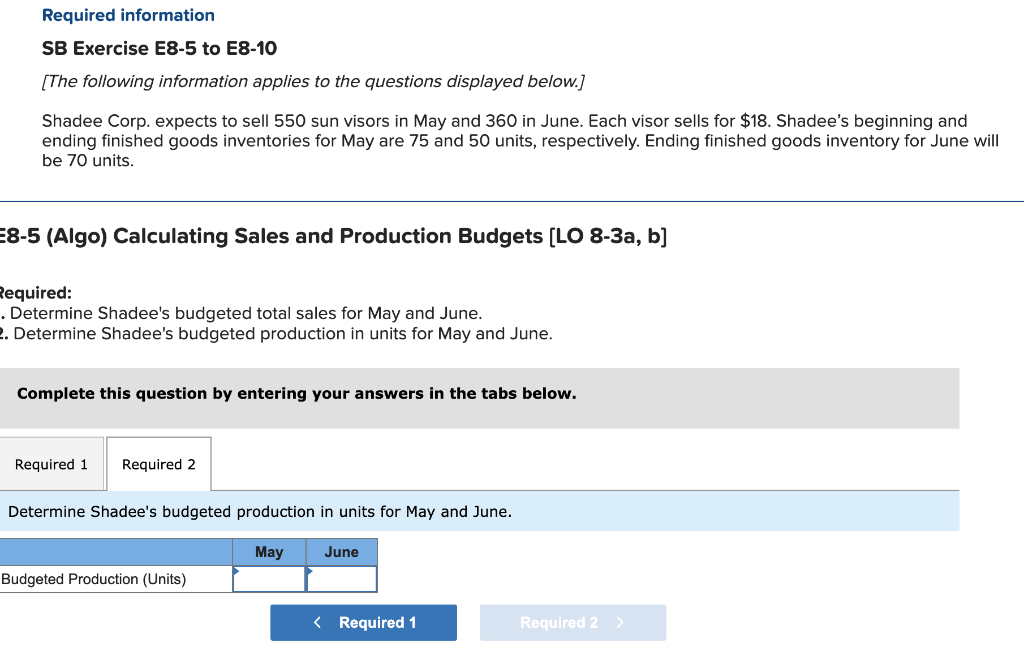 visors in May and 360 in June. Each visor sells for $18.