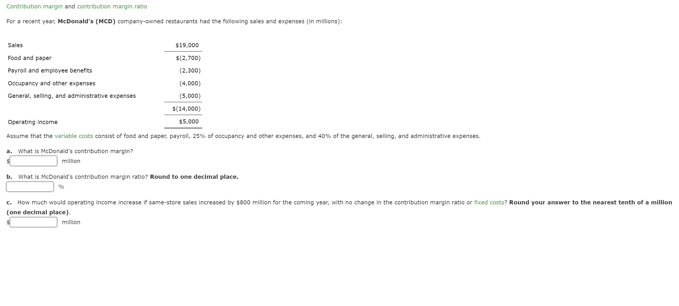 and all costs remain constant. units Coastal Company budgets sales of $1,060,000,