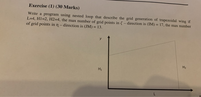  in Matlab only Exercise (1) (30 Marks) Write a program using