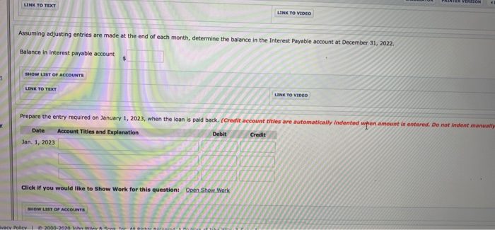 Crawford borrowed $20,000 on a 7-month, 9 the note matures January 1,