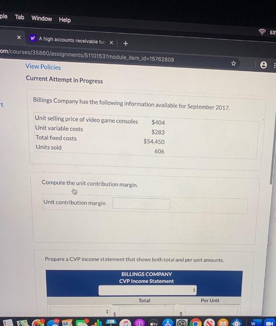  ple Tab Window Help 53 X Y A high accounts receivable