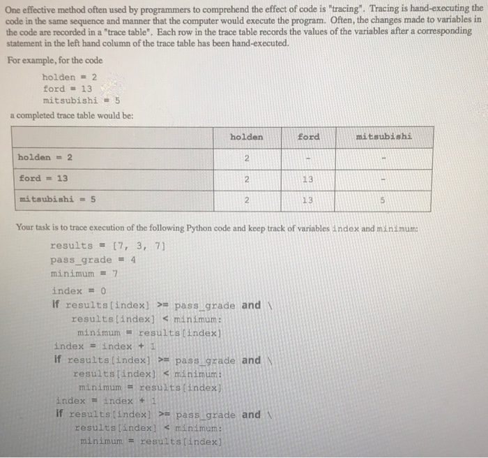  One effective method often used by programmers to comprehend the effect