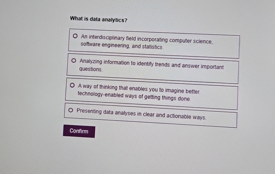  What is data analytics? An interdisciplinary field incorporating computer science, software
