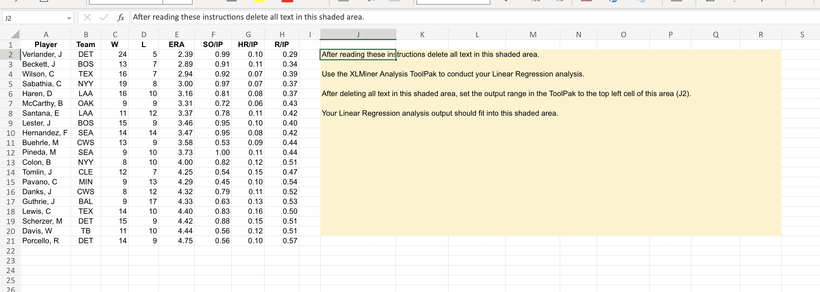 Complete the equation below for an estimated regression equation developed to predict