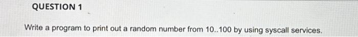  write a program to print out a random number from 10-100