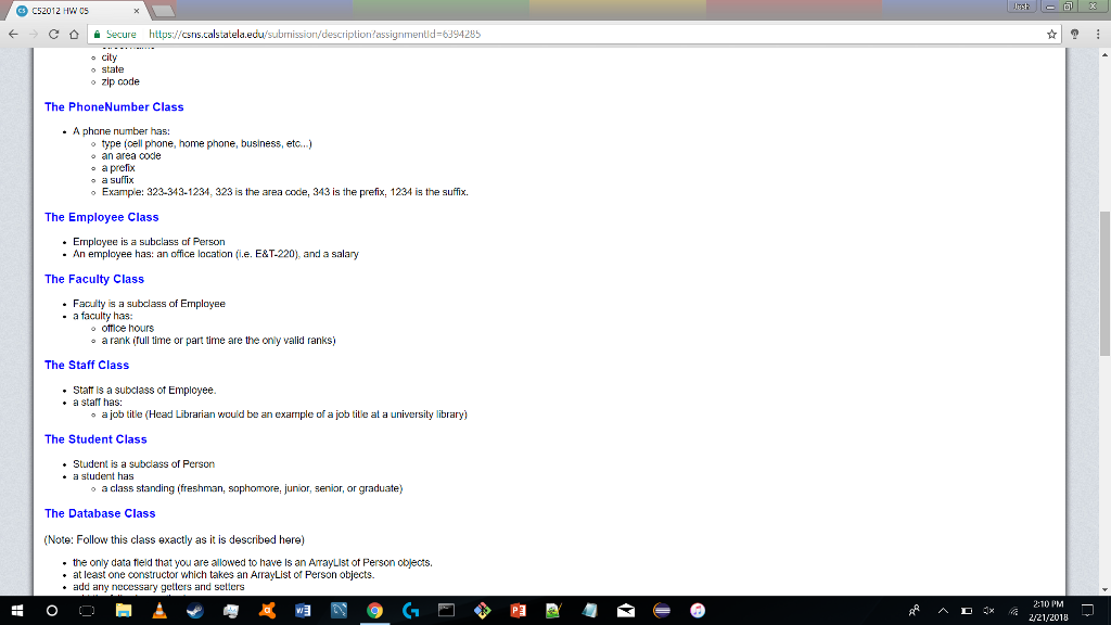 Programming II Homework 05: University Database General Directions: Please read very carefully
