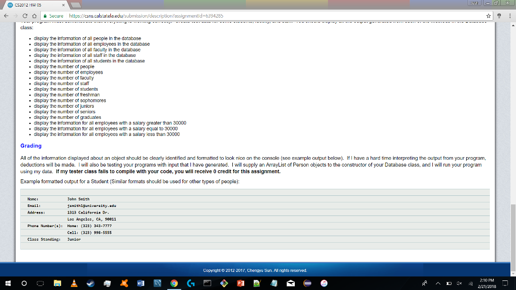 date and time. No late submissions. No email submission. Programs must meet