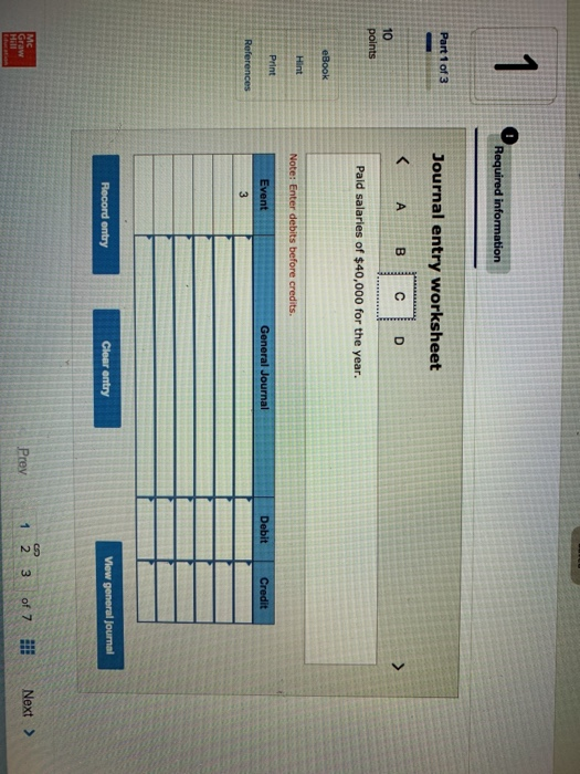 events for its first year of operations 10 Events Affecting Year 1: