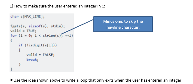  please write in C++ 1] How to make sure the user