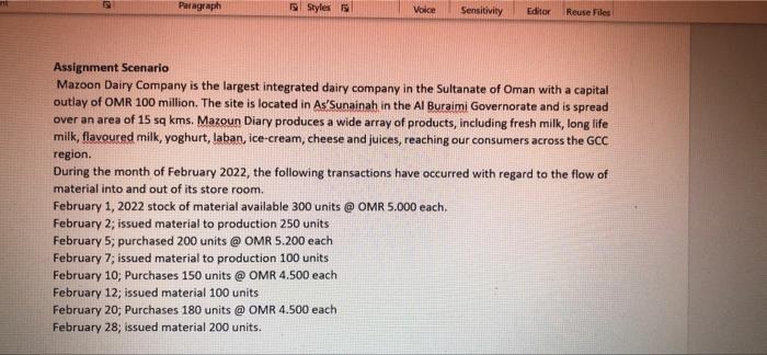 Paragraph Styles Voice Sensitivity Editor Reuse Files Assignment Scenario Maroon Dairy