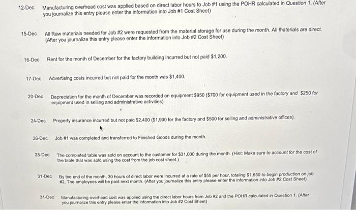 table is specially customized for the customer. This month, you have been