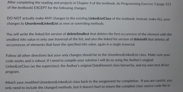 Find and delete the node with the smallest info in the list.