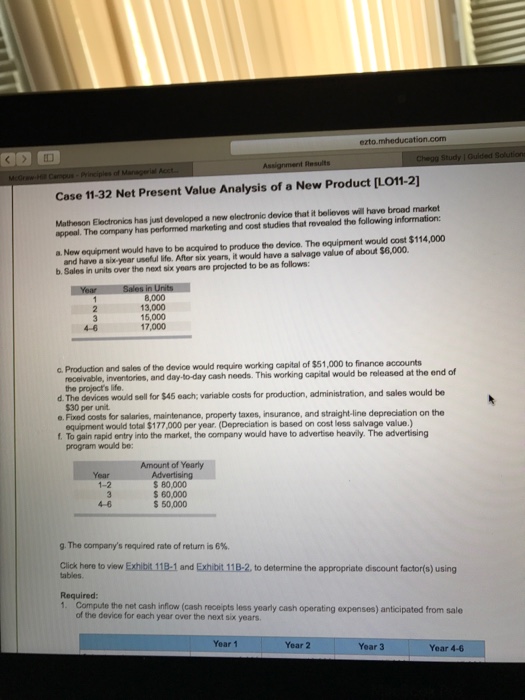 Please answer the decisions and performance evaluation. ezto. Case 11-32 Net Present