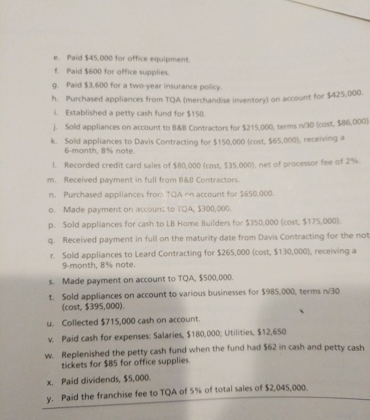 y's ch account will be done at the end of the year,