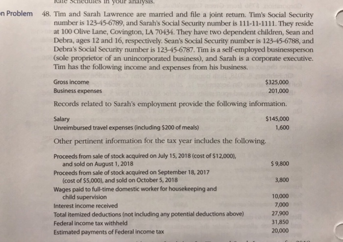  Compute the net tax payable or refund due for Tim and