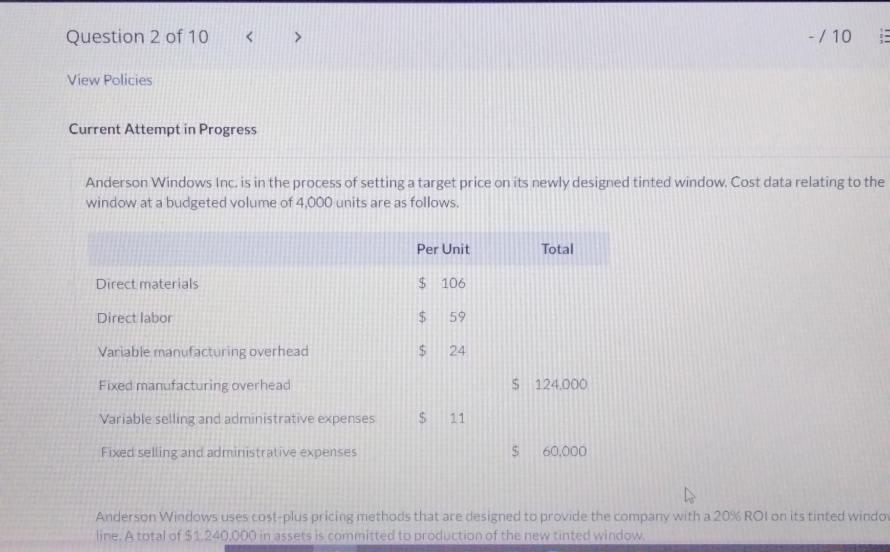  Current Attempt in Progress Anderson Windows Inc. is in the process