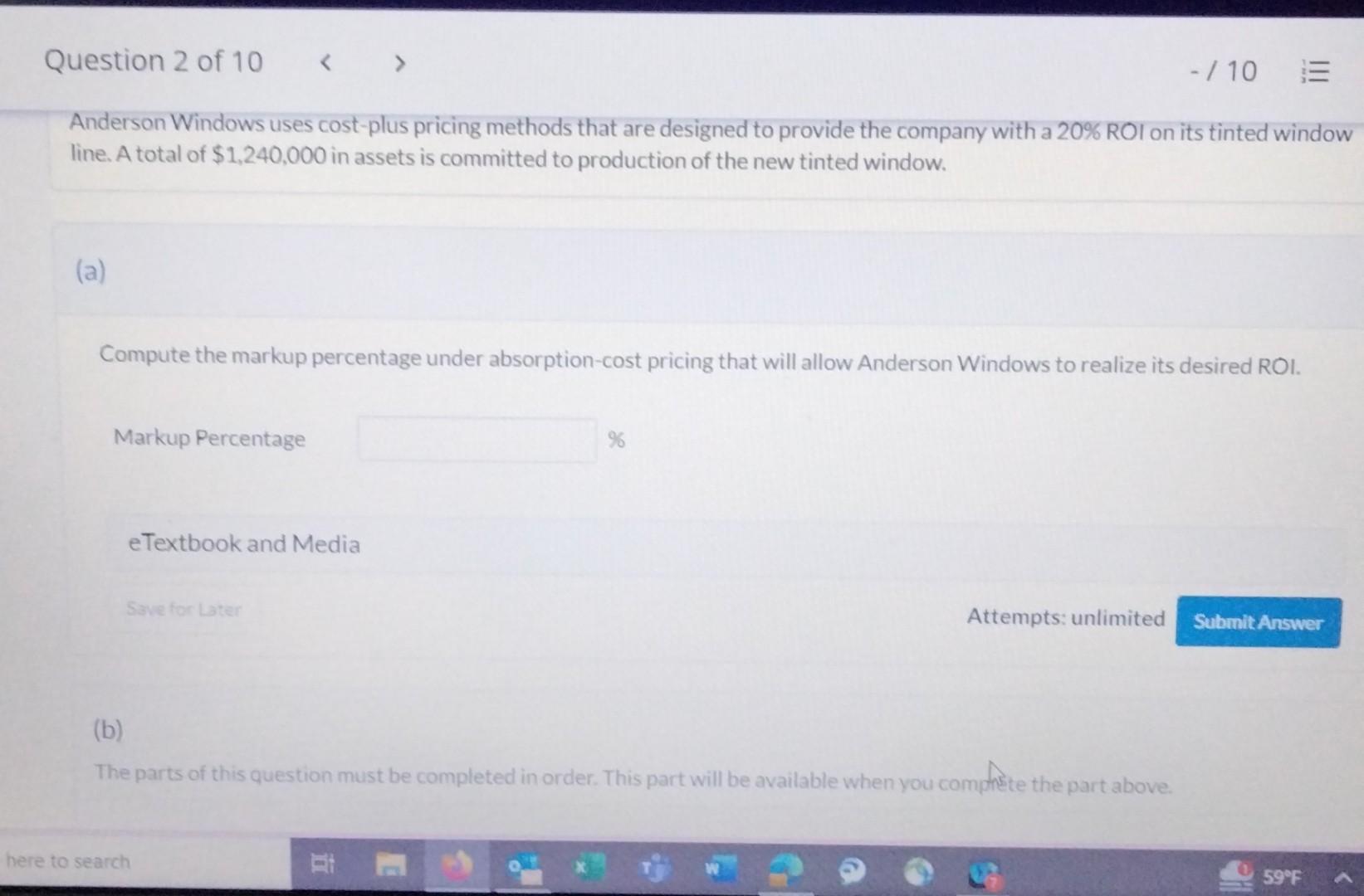 of setting a target price on its newly designed tinted window. Cost