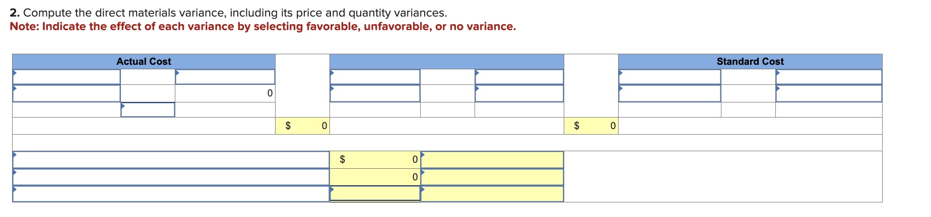 or no variance. Round "Rate per hour" answers to two decimal places.