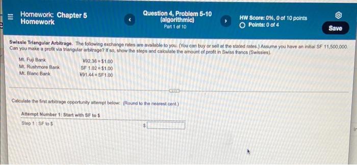  Homework: Chapter 5 Homework Question 4, Problem 5-10 (algorithmic) Part 1