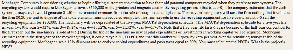 Monhegan Computers is considering whether to begin offering customers the option