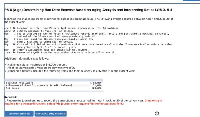 hi please help quick with questions 2 and 3 P5-6 (Algo) Determining