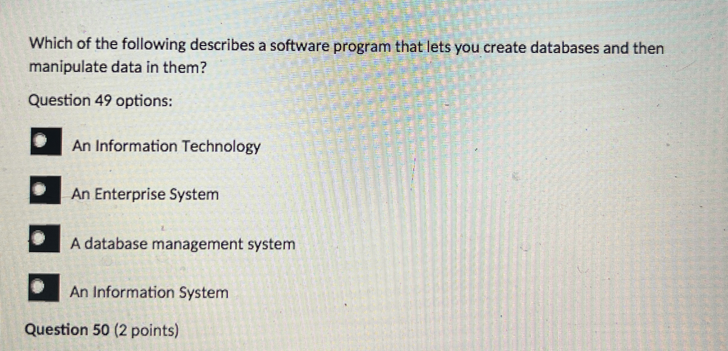  Which of the following describes a software program that lets you